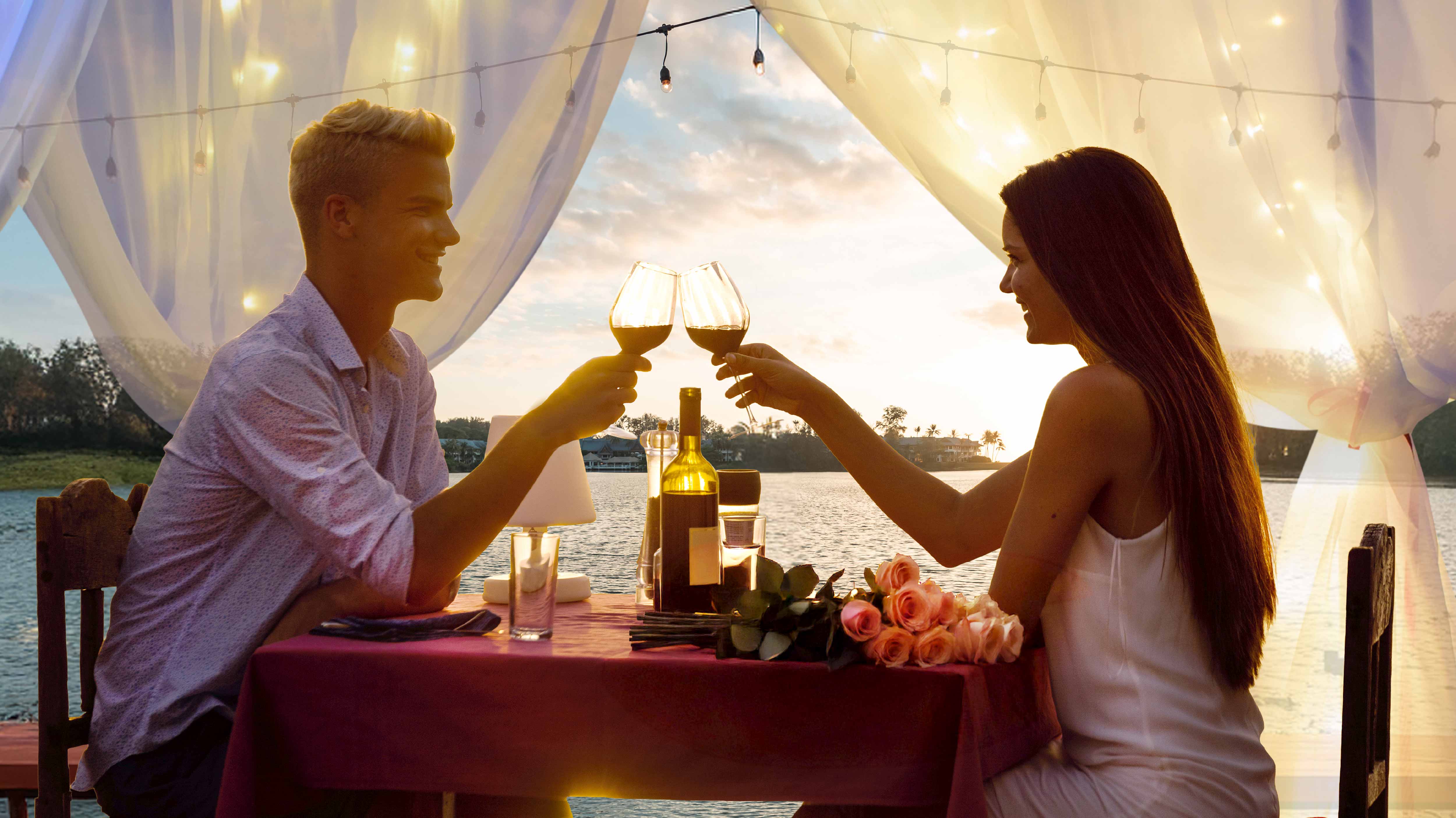 Celebrate Valentine's evening by the lagoon, where soft sunset light, a curated 4-course set dinner and delicate floral accents come together for a relaxed yet romantic experience.